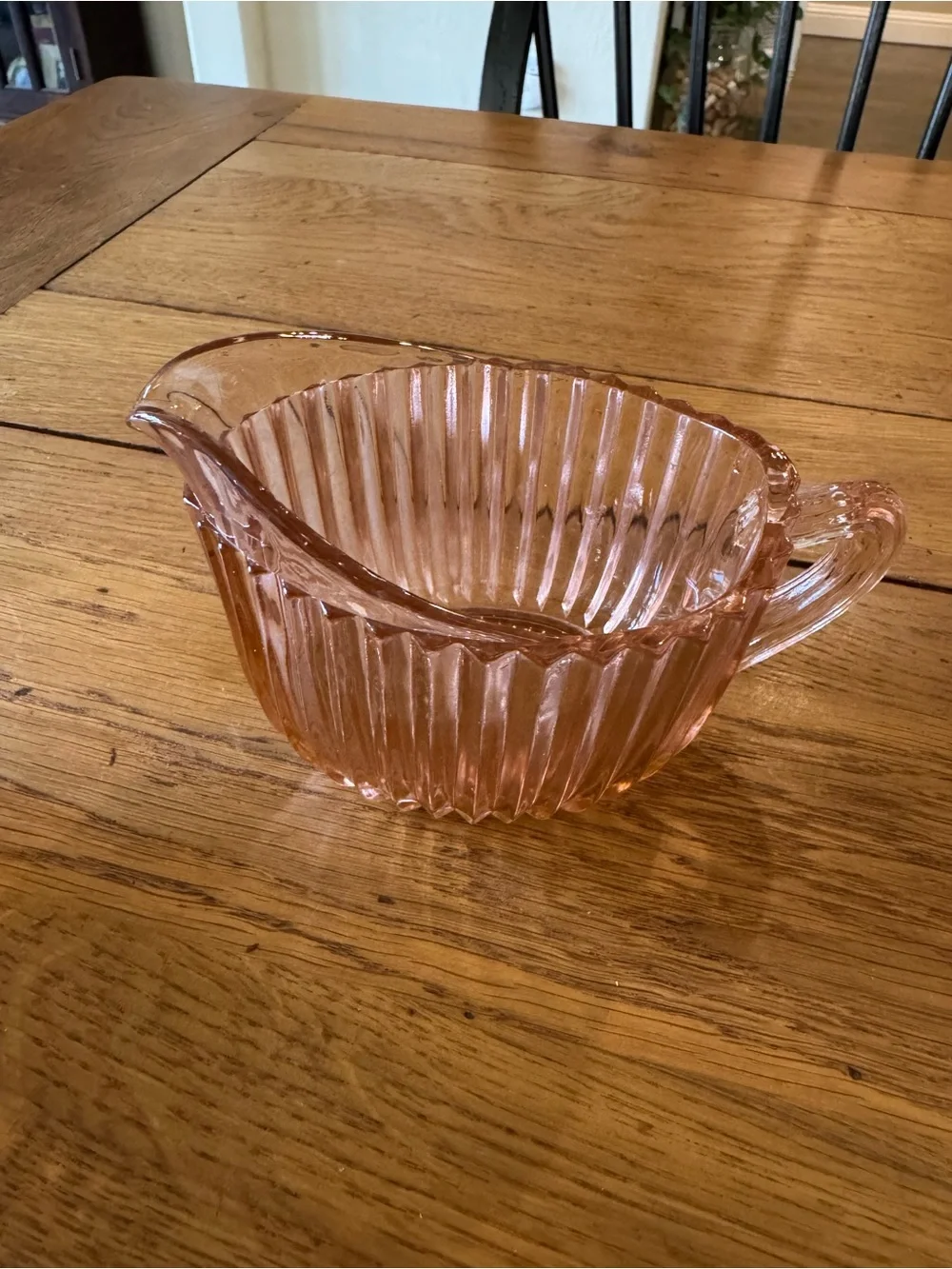Vintage Anchor Hocking Pink Depression Glass Creamer and Sugar Set